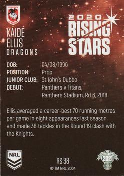 2021 NRL Traders - Rising Stars #RS38 Kaide Ellis Back